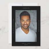 Schwarzer Minimalismus Portrait Foto Uni Universit Ankündigung (Vorderseite)