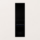 Schwarzer minimalist schlichter Premium-Luxus-Lein Visitenkarten (Außenseite Aufgefaltet)