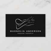 Schwarzer Minimalistischer Beruflicher Massagether Visitenkarte (Vorderseite)