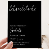 Schwarzer Minimalistischer Geburtstag Einladung