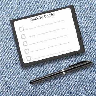 Schwarzer Minimalistischer Individuelle Name zum A Post-it Klebezettel