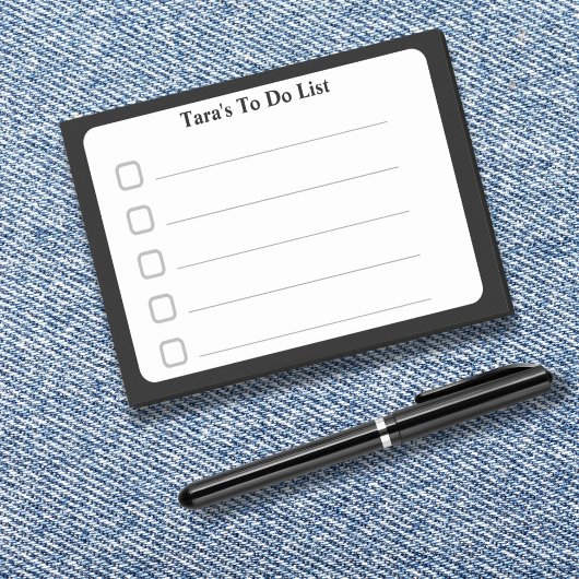 Schwarzer Minimalistischer Individuelle Name zum A Post-it Klebezettel