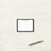 Schwarzer Minimalistischer Individuelle Name zum A Post-it Klebezettel (Auf Schreibtisch)