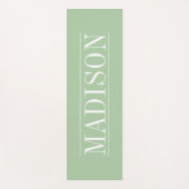 Schwarzer Minimalistischer Name Green Yoga Mat Yogamatte (Vorderseite)