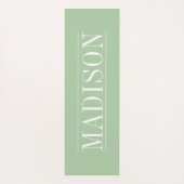 Schwarzer Minimalistischer Name Green Yoga Mat Yogamatte (Rückseite)