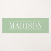 Schwarzer Minimalistischer Name Green Yoga Mat Yogamatte (Vorderseite (Horizontal))