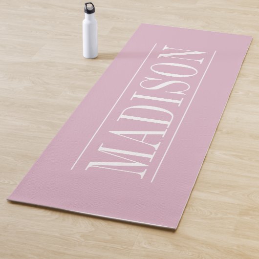 Schwarzer Minimalistischer Name Rosa Yoga Mat Yogamatte (Beispiel)