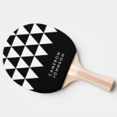 Schwarzer Minimalistischer Name Weißes Dreieck-Mus Tischtennis Schläger (Seitenansicht)