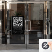Schwarzer minimalistischer QR-Code-Fensteraufklebe Fensteraufkleber (Büro Tür)