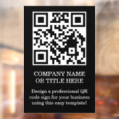 Schwarzer minimalistischer QR-Code-Fensteraufklebe Fensteraufkleber (Blatt 2)