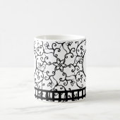 Schwarzer Minimalistischer Wein Blumenschwarz gepr Kaffeetasse (Mittel)