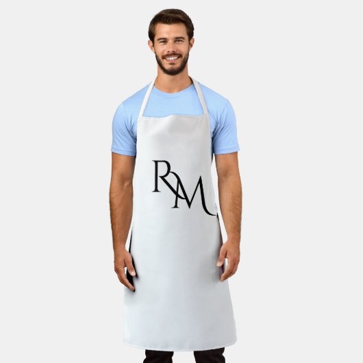 Schwarzer Minimalwert für Monogramm Schürze (Getragen)