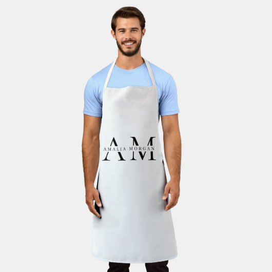 Schwarzer Minimalwert für Monogramm Schürze (Getragen)