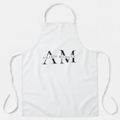 Schwarzer Minimalwert für Monogramm Schürze (Vorderseite)