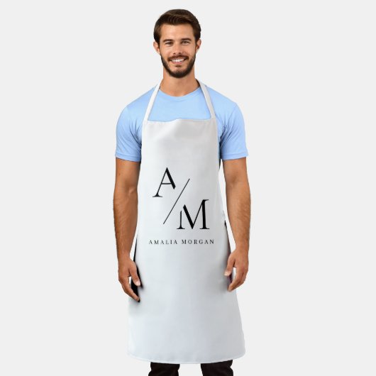 Schwarzer Minimalwert für Monogramm Schürze (Getragen)