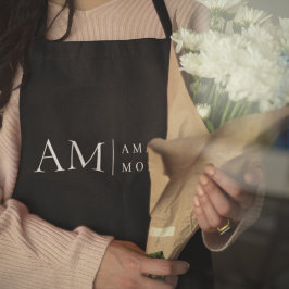 Schwarzer Minimalwert für Monogramm Schürze