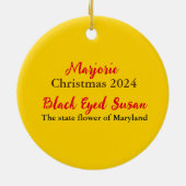 Schwarzer Mit Augen Susan Maryland Blume Ornament (Hinten)