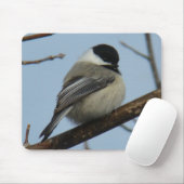 Schwarzer mit einer Kappe bedeckter Chickadee B21 Mousepad (Mit Mouse)
