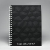 Schwarzer Mit Monogramm Name Notizblock