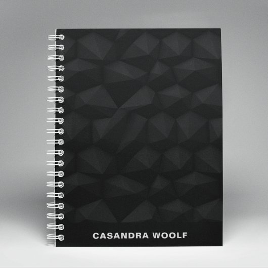 Schwarzer Mit Monogramm Name Notizblock