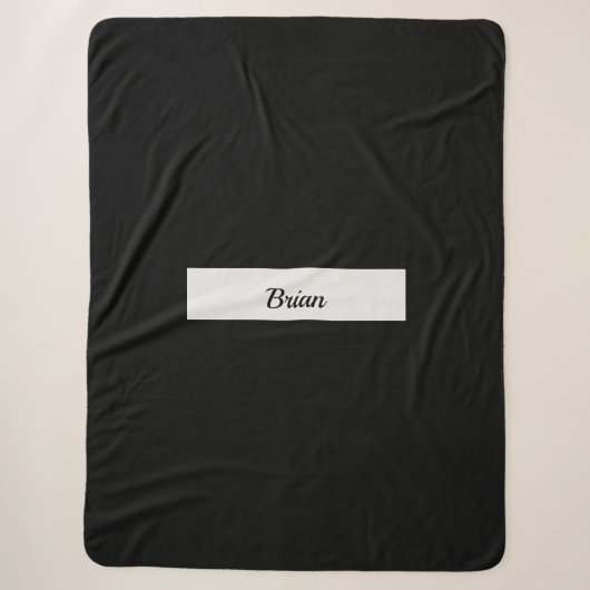 Schwarzer Mit Monogramm Sherpa-Blanket Sherpadecke (Vorderseite)