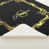 Schwarzer Mit Monogramm Sherpa-Blanket Sherpadecke (3/4)