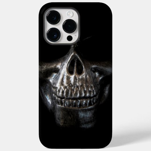 Schwarzer Modern Skull Case-Mate iPhone Hülle (Rückseite)