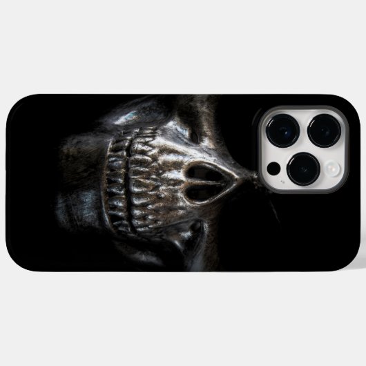 Schwarzer Modern Skull Case-Mate iPhone Hülle (Rückseite (Horizontal))