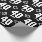 SCHWARZER moderner 40. Geburtstags-individueller Geschenkpapier (Ecke)
