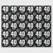 SCHWARZER moderner 40. Geburtstags-individueller Geschenkpapier (Flach)