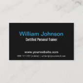 Schwarzer moderner Minimalistischer Kettlebell Visitenkarte (Rückseite)