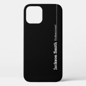 Schwarzer moderner minimalistischer personalisiert Case-Mate iPhone hülle (Rückseite)