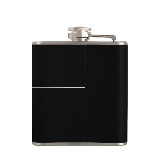 Schwarzer moderner minimalistischer personalisiert flachmann (Rückseite)