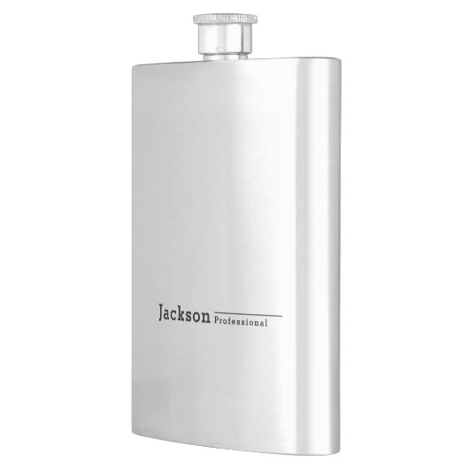 Schwarzer moderner minimalistischer personalisiert flachmann (Links)