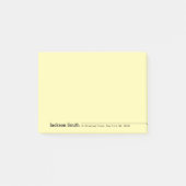 Schwarzer moderner minimalistischer personalisiert post-it klebezettel (Vorderseite)