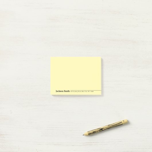 Schwarzer moderner minimalistischer personalisiert post-it klebezettel (Auf Schreibtisch)