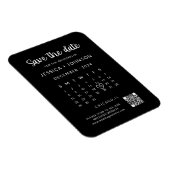 Schwarzer moderner minimalistischer Save-the-Date- Magnet (Rechte Seite)