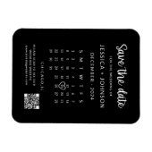 Schwarzer moderner minimalistischer Save-the-Date- Magnet (Horizontal)