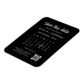 Schwarzer moderner minimalistischer Save-the-Date- Magnet (Linke Seite)