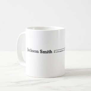 Schwarzer moderner Minimalname beruflich Kaffeetasse