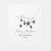 Schwarzer, moderner Skandal elegante Drehbuch Weih Fleecedecke (Vorderseite)