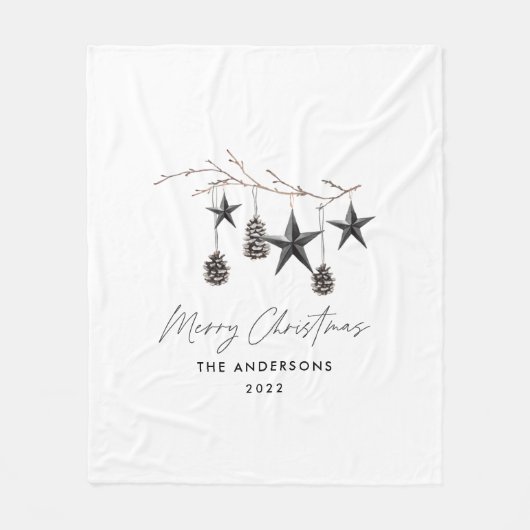 Schwarzer, moderner Skandal elegante Drehbuch Weih Fleecedecke (Vorderseite)