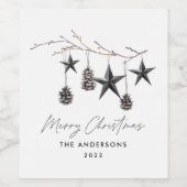 Schwarzer, moderner Skandal elegante Drehbuch Weih Weinetikett (Einzelnes Label)