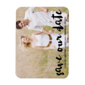 Schwarzer moderner Typografie Save-the-Date-Magnet Magnet (Vertikal)