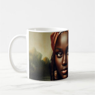Schwarzer Mona Lisa neuinterpretierter Kunstdruck Kaffeetasse