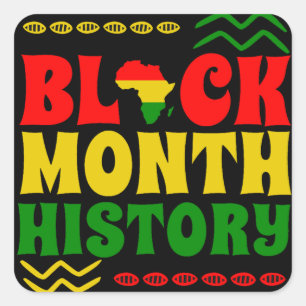 Schwarzer Monat der Geschichte, afrikanisch-amerik Quadratischer Aufkleber