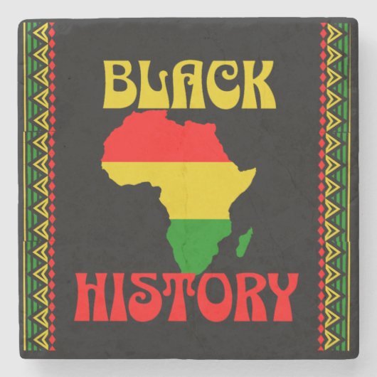 Schwarzer Monat der Geschichte, afrikanisch-amerik Steinuntersetzer (Vorderseite)