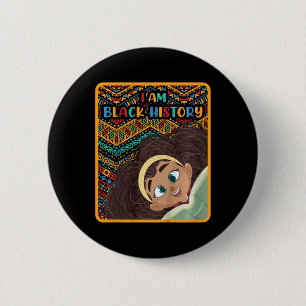 Schwarzer Monat der Geschichte für Kinder Afro-Lie Button