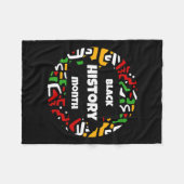 Schwarzer Monat mit afrikanischer Kartenflagge für Fleecedecke (Vorderseite (Horizontal))