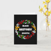 Schwarzer Monat mit afrikanischer Kartenflagge für Karte (Gelbe Blume)